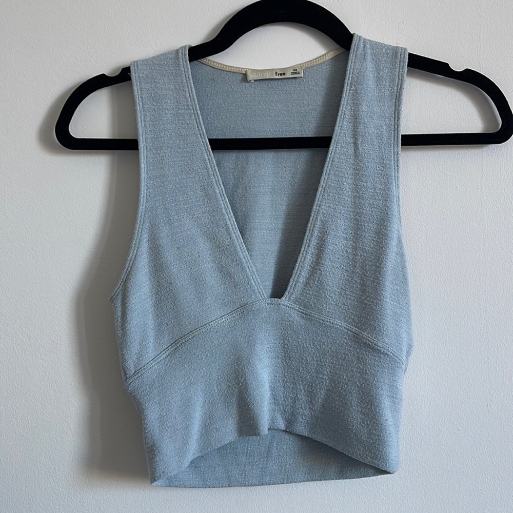 MOVING SALE! Gone 11/1! Aritzia blue v-neck crop top